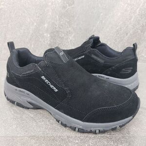 Skechers Memory Foam Sneakers 6.5 M Black Hillcrest Suede Water Repellent Shoes